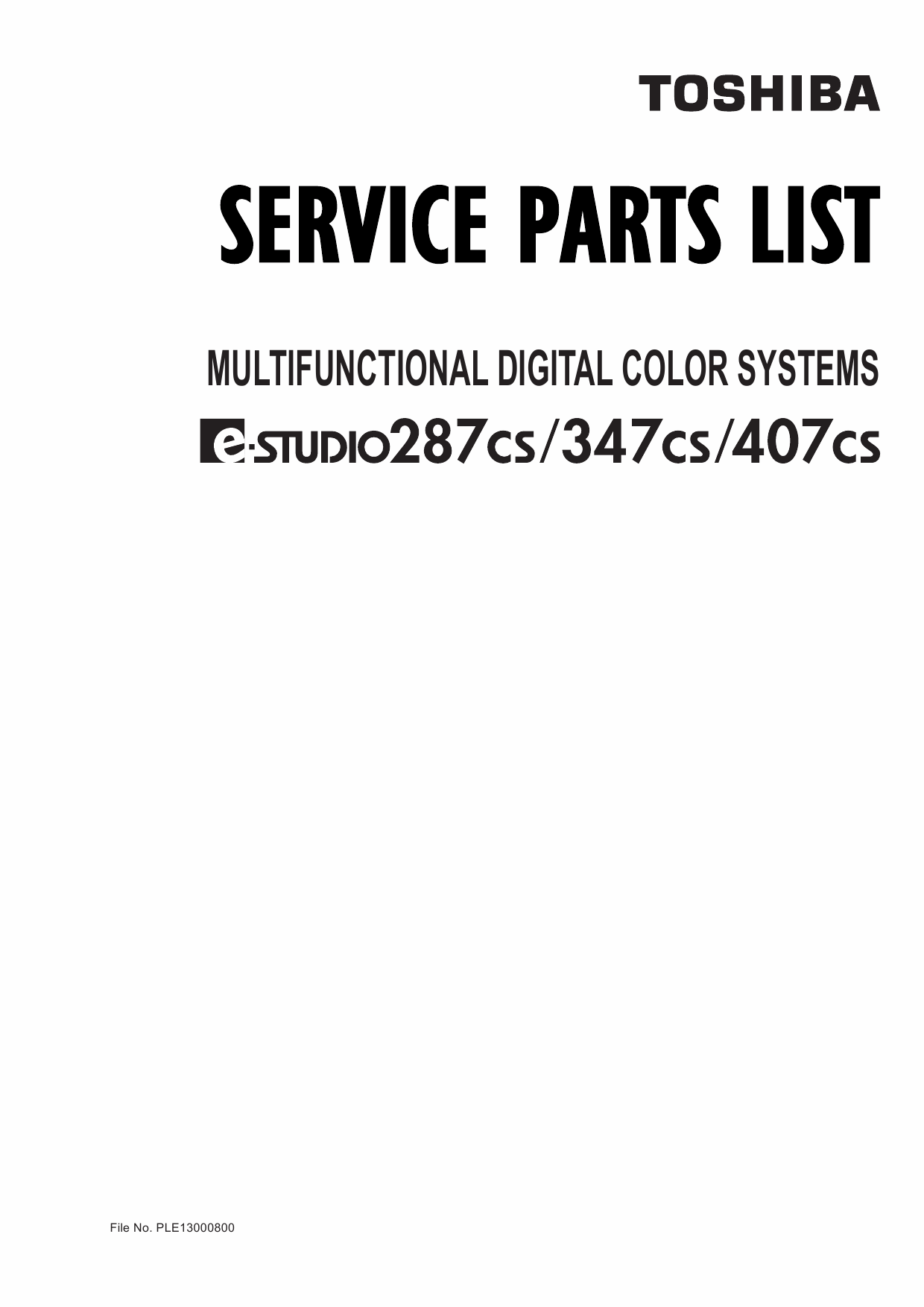 TOSHIBA e-STUDIO 287CS 347CS 407CS Parts List Manual-1